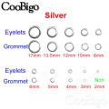 100 Sets Metal Eyelet Grommet Ring Kit for Garment Canvas Sewing Accessories Silver 2mm 3mm 4mm 5mm 6mm 8mm 10mm 12mm 14mm 17mm. 