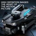 Brushless Motor Drone Three-Axis Flow Positioning Brushless Motot Folding 4k Dual Camera Four-Sided Obstacle Avoidance Drones Black df. 