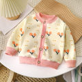 Autumn and Winter New Children's All-Match Knitted Coat for Boys and Girls Keep Baby Warm Cardigan Thickened Outerwear Sweater. 