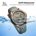 LouisWill Men's Watch True Leather Strap Watch Fashion Waterproof Watch Wrist Watch Luminous Pointer Function Watches Calendar Window Design 5 AMT Waterproof Watch For Men. 