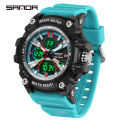 SANDA Three Screen Multifunctional Timing Watch Outdoor Waterproof Night Light Men's Watch SD3366-4.