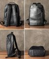 High Quality Fashion Genuine Leather Backpack Men Bagpack Student School Bag Backpack daily male Rucksack large Knapsack Black. 