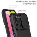Quiberk for Samsung Galaxy m02s phone case slide camera cover leg hard shockproof back shell. 