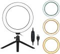LED Ring Light 10-inch with Tripod Stand Selfie Ringlight Video Photpgraphy Lamp for Youtube Makeup Video Live Lighting Shooting.