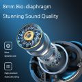 【FUPANG】M45 TWS wireless 5.3 headphone led RGB ambient headset control sports music gaming earbuds microphone. 