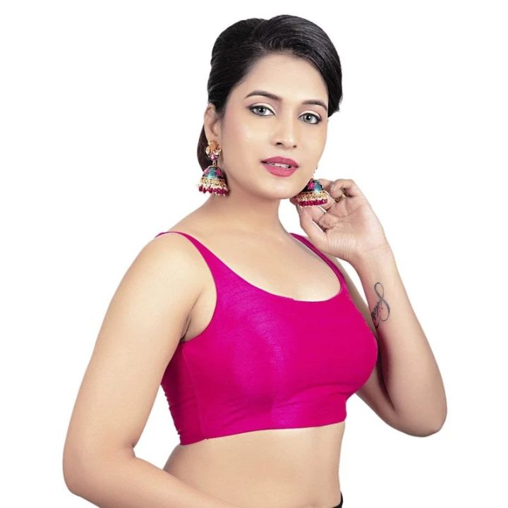 Sleeveless%20Poly%20Dupion%20Silk%20Saree%20Blouse%20for%20Women,%20Openable%20Back%20with%20Hooks,%20Designer%20Lehenga%20Top%20-%20Image%202
