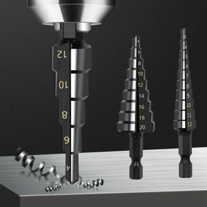 4Pcs%203-12%204-12%204-20mm%20Straight%20Groove%20Step%20Bit%20Nitride%20Twist%20Drill%20-%20Image%203