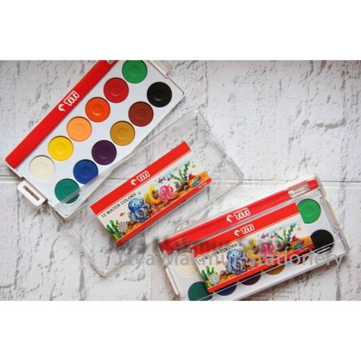 TiTi%20%20Water%20Colour%20Cake%2012%20Solid%20Color%20Box%20with%20Paintbrush%20for%20Watercolor%20Painting%20-%20Image%205