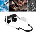 rtable 10X/15X/20X/25X Head Wearing Magnifier Double Eye Magnifying Glasses with LED Light,Jewelry Appraisal Watch Repair Tool.