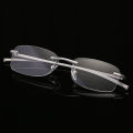 Men Rimless Reading Glasses Women Presbyopic Lens Eyewear Anti Blue Light Blocking Glasses TR90 Metal Titanium Eyeglasses Frame. 