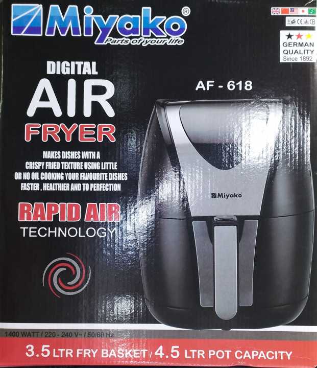 Miyako Digital Electric Air Fryer | Model : AF-618 | 3.5 Ltr Fry Basket | 4.5 Ltr Pot Capacity