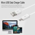HA 1m 3ft Round V8 USB to Micro USB Good Quality Charge Data Cable for Samsung-White. 