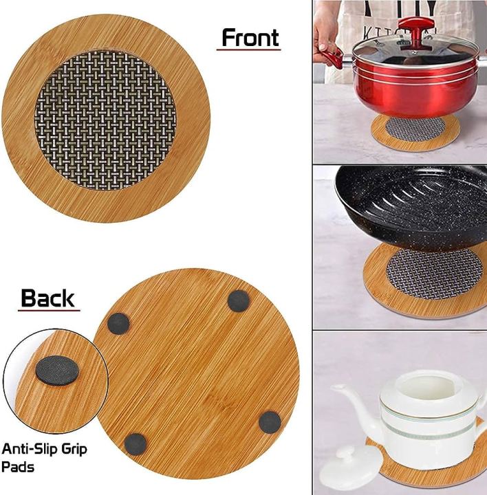 Dinning%20Table%20Mat/Wooden%20Nonslip%20Heat%20Pad%20For%20Kitchen%20round%20-%20Image%202