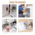6 Pcs Cabinet Hinge Repair Plate Kit with Screws, Stainless Steel Concealed Cupboard Door Hinge Repair Brackets. 