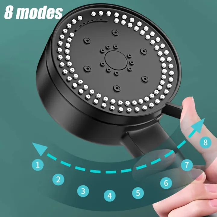 8%20Modes%20High-Pressure%20Shower%20Head%20Fall%20Resistance%20Black%20Handheld%20Showerhead%20Water%20Saving%20Bathroom%20Shower%20Accessories%20-%20Image%205