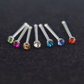 European and American popular stainless steel inlaid with diamond nose nails 40 a box of 1.8mm color body piercing jewelry tongue and nose nails wholesale. 