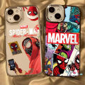 Luxury Plating Metal Lens Cool Spider-Man Couples Phone Case Compatible for IPhone 16 15 14 13 11 12 Pro Max 7Plus 8Plus 6 15 6S 8 7 Plus XR XS Max SE 2020 X Trendy Brand MARVEL Cover.