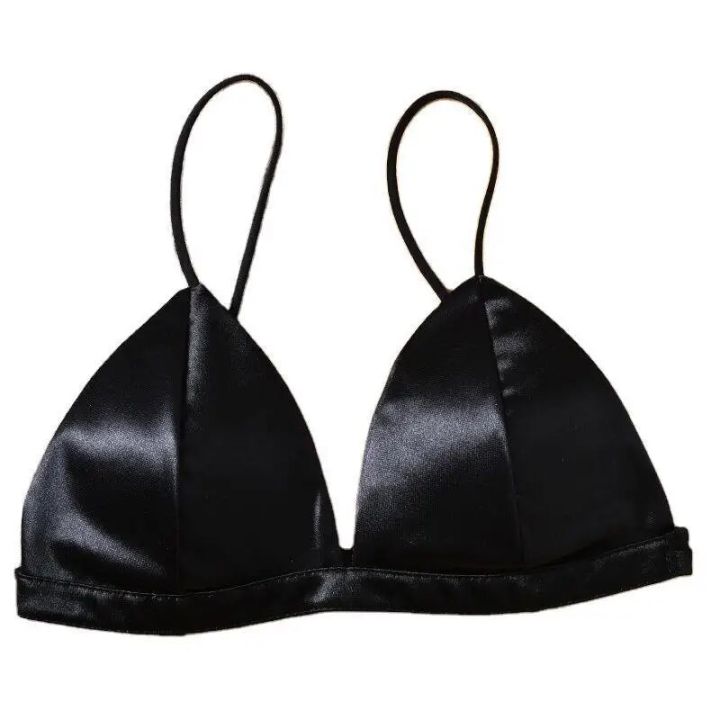Women's Underwear Satin Breast Pad Light Resistant Solid Color Four Seasons Wrap The Chest Lingerie Fashion Underwear Bras