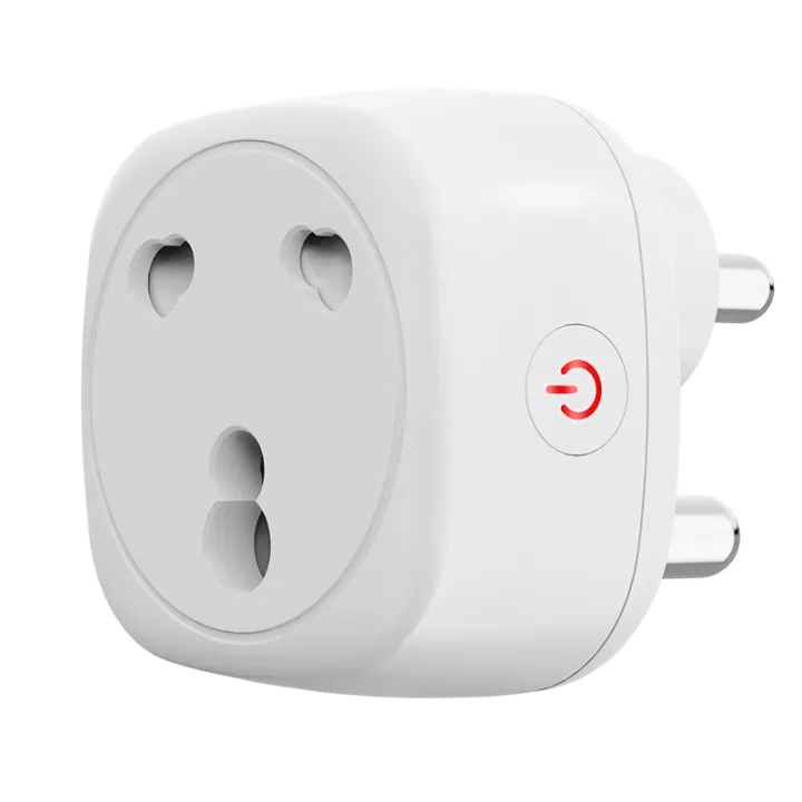 SMATRUL - Universal Tuya Wifi Smart Socket - 3 Pin 16A Plug - With Power Monitor - Voice Timing - for Google Home Alexa