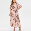 Fashion Plus Size 3XL 4XL 5XL Women Dress Floral Chiffon Flower Dress Bohemian Beach Summer Dresses Urban Gypsy Ropa Vestidos.