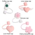YANL MALL 1pcs Creative Reusable Airtight Straw Tips Drinking Dust Cap Cartoon Plugs Cover Silicone Straw Plug Cup Accessories. 