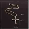Fast and Furious Cross Pendant Couple Necklace for Men Women Personality Stainless Steel Crystal Zircon Choker Chains Jewelry. 