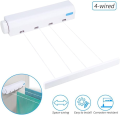 10 Feet Automatic Telescopic Clothesline 4 Wires Wall Mounted Retractable Laundry Hanger Indoor Drying Rack Towel with Hook. 