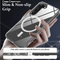Samsung Galaxy S21 Plus (S21+) MagSafe Compatible Shockproof Transparent Slim Fit Wireless Charging supported Frosted Border Phone Back Case Mobile Cover-E_Store.