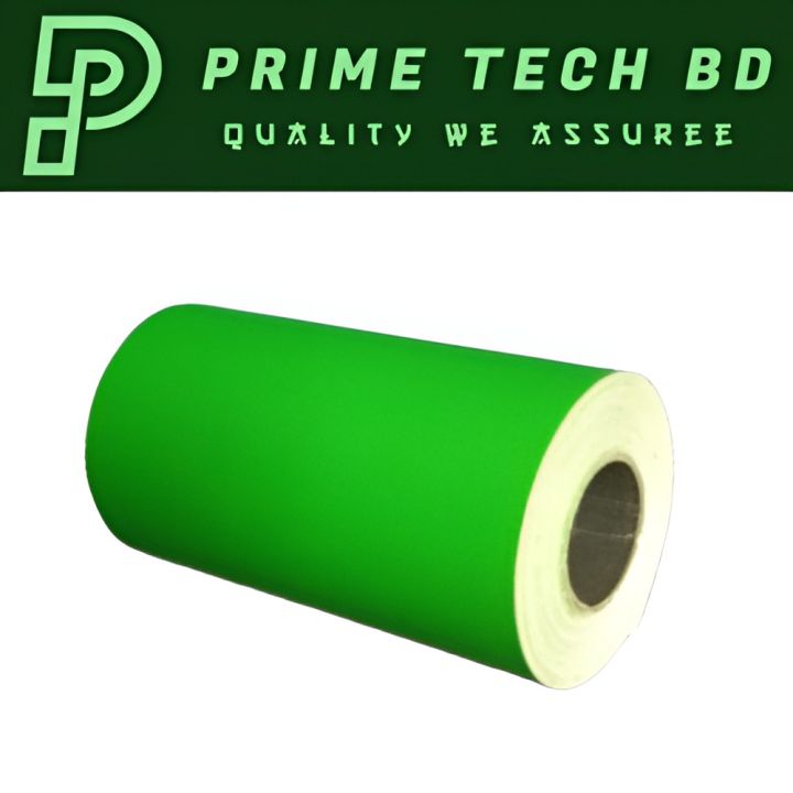 "3 Pcs Green Color Self-Adhesive Waterproof Label Sticker Paper Rolls for Mini Photo & Thermal Printer - Size 57mm x 30mm"