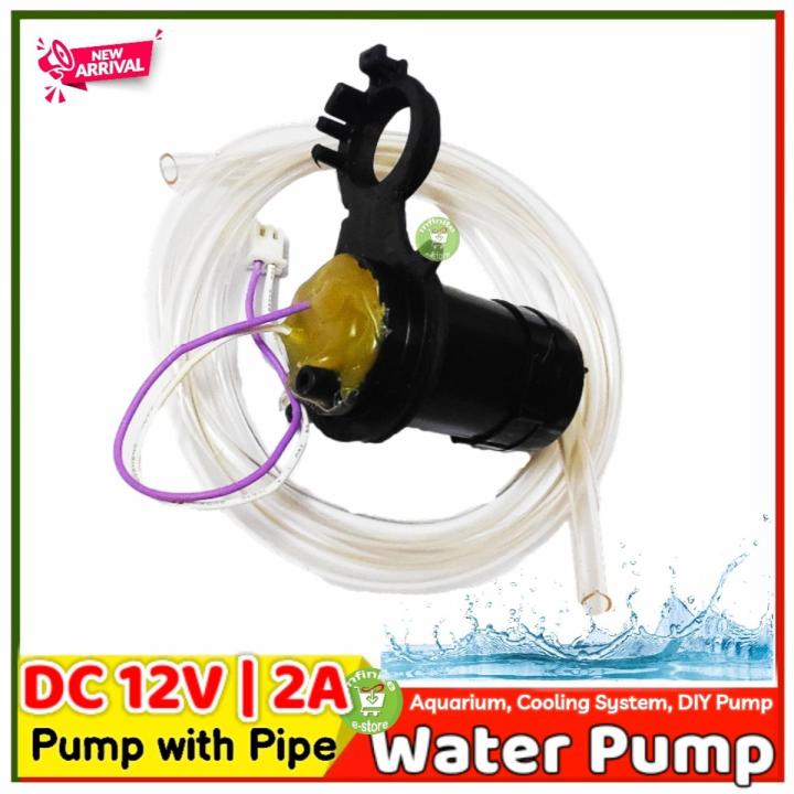 Mini DC Water Pump with Pipe Adjustable Water Flow 6-12V Operate Low Noise Motor Pump 120L/H 1.1M Micro Brushless Magnetic Driving Pump
