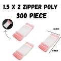 Zip/Zipper Lock Poly Bag- 1.5X 2 inch Pack of 300 Piece. 