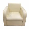Single Seater Straight-backed Snug Sofa Set for Home and Office Faux Leather Off White and Cholocate - Sofa.