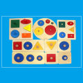 Montessori Wood Knob Puzzle Peg Board Geometric Shape Match Baby Educational Toy. 