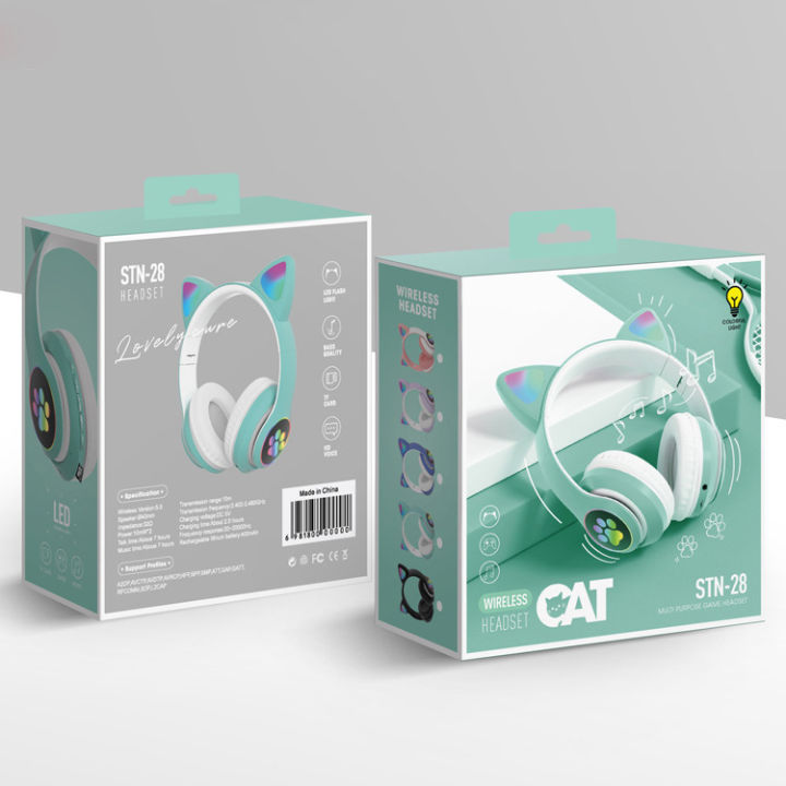 STN28%20cat%20ear%20luminous%20Bluetooth%20headset%20head-mounted%20cute%20wireless%20live%20broadcast%20girl%20children's%20headset%20-%20Image%208