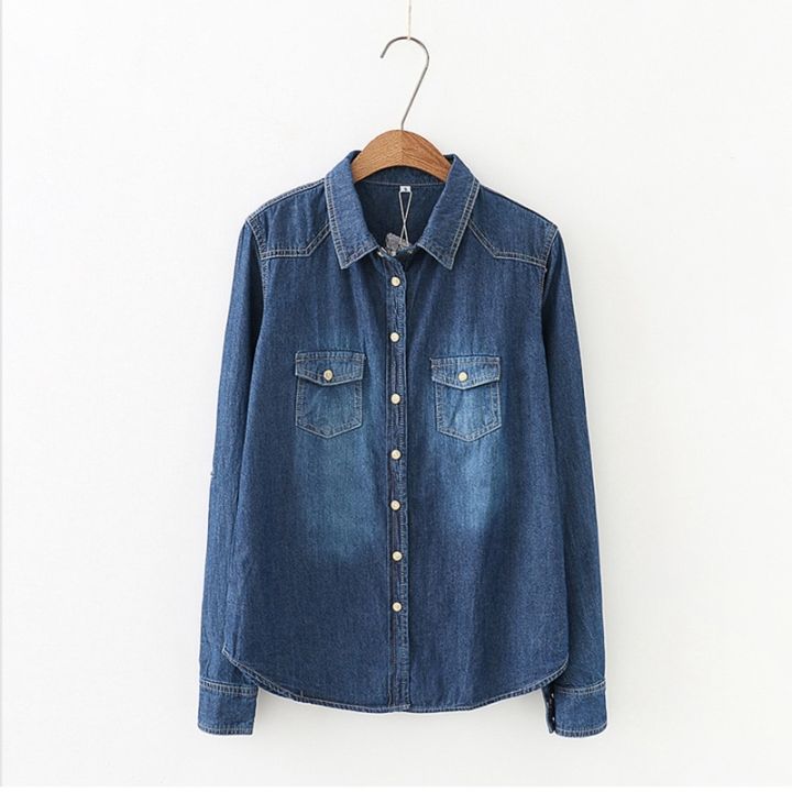 Autumn%20Women%20Lapel%20Button%20Blue%20Long%20Sleeves%20Denim%20Jean%20Shirts%20Pocket%20Slim%20Jeans%20tops%20Blouse%20Plus%20Size%20blusas%20mujer%20-%20Image%203