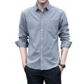 Buy One Get One Free Solid Color Spring and Autumn Youth Men's Casual Shirt Retro Cotton Shirt Style Korean Fashion.