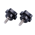 ZOROOM M6 x 15mm Male Thread Screw Star Head Locking Screw Handle Black 6 Pcs.