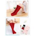 I LOVE DAD Elegant Bow Girl Knee-high Socks Solid Color Striped Stockings Children's Princess Style Socks Korean Style.
