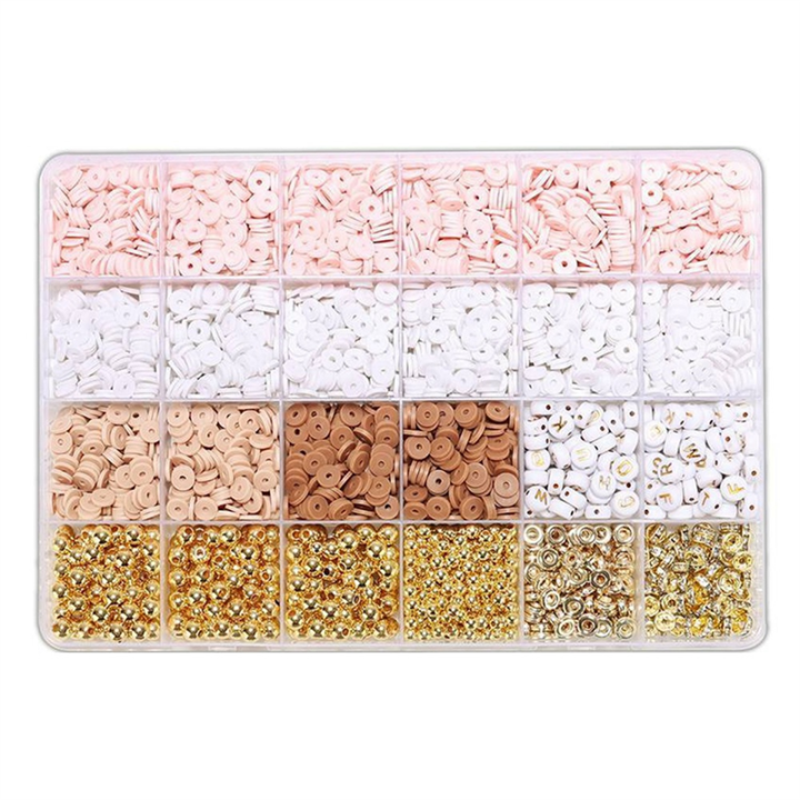 Clay Beads Bracelets for Women, Bracelet Making Kit Gold A