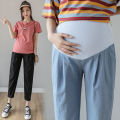 Summer Thin Cotton Linen Maternity Pants Belly Casual Straight Loose Pants Clothes for Pregnant Women Pregnancy Trousers.