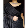 HalfSilk Chumki Saree Gorgeous Collection Black colour Saree. 