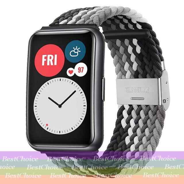 Nylon%20Braided%20Watch%20Strap%20for%20Huawei%20Watch%20Fit%202%20Elastic%20Loop%20for%20Huawei%20Watch%20Fit%20Adjustable%20Band%20Bracelet%20Metal%20Connector%20-%20Image%207