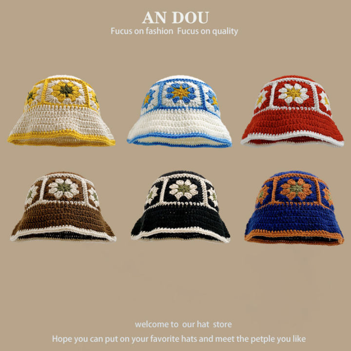Summer Women Handmade Crochet Bucket Hat Bohemian Beach Knit Fashion Sun Hat Bob Femme Gorras