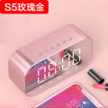 yAyusi S5 Bluetooth Speaker Mini Home Alarm Clock Wireless Mobile Phone Speaker Holiday Personal Gifts. 