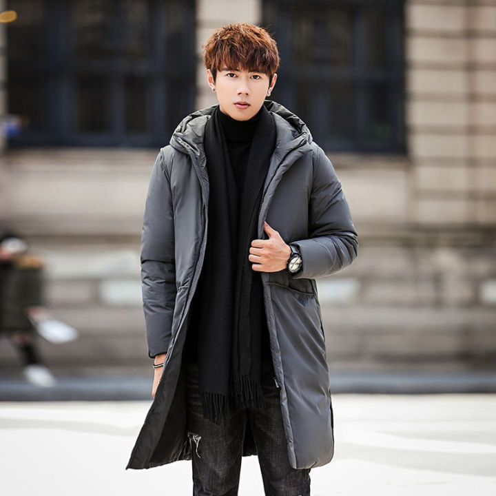 Grey long jacket mens best sale