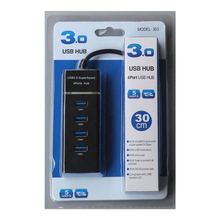 4 Ports High Speed USB HUB Hi-Speed USB 3.0 Splitter Expansion BLACK