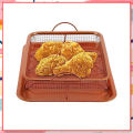 2 Piece Nonstick Copper Crisper Tray and Basket, Air Fry in your Oven, for Baking and Crispy Foods. 