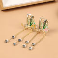 Women Hair Claw High-quality Crystal Butterfly Hair Clips Shark Clip Shiny Rhinestones Grils Tassel Small Hair Accessories Conbo.