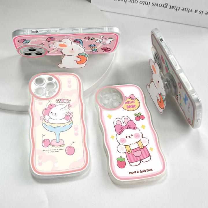 BILI%20for%20Redmi%2010C%20Back%20Cover%20With%20Free%20Ring%20Holder%20Rabbit%20Holding%20Carrots%20Soft%20Transparent%20Colorful%20Wavy%20Phone%20Cases%20-%20Image%203
