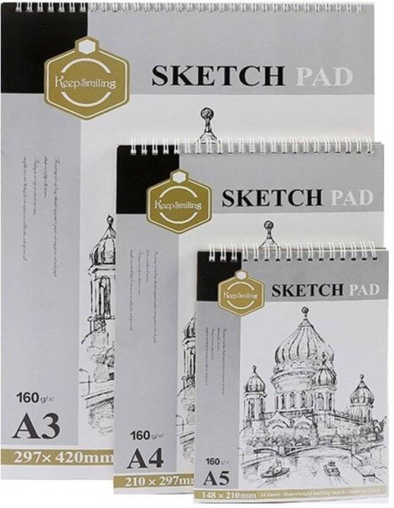 KeepSmiling A4 And A5 Size Available Sketch Pad-160 GSM Acid-24Sheets